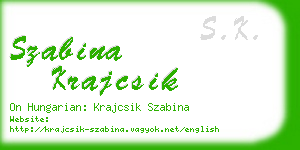 szabina krajcsik business card